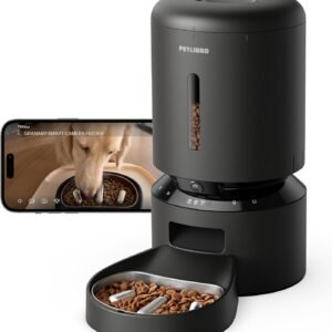 PETLIBRO Automatic Dog Feeder with Camera, Auto Cat Food Dispenser Slow Feeders Dogs Bowl, 1080P HD Video with Night Vision, 5G WiFi with 2-Way Audio, Stainless Steel Slow Food Tray for Small Dogs